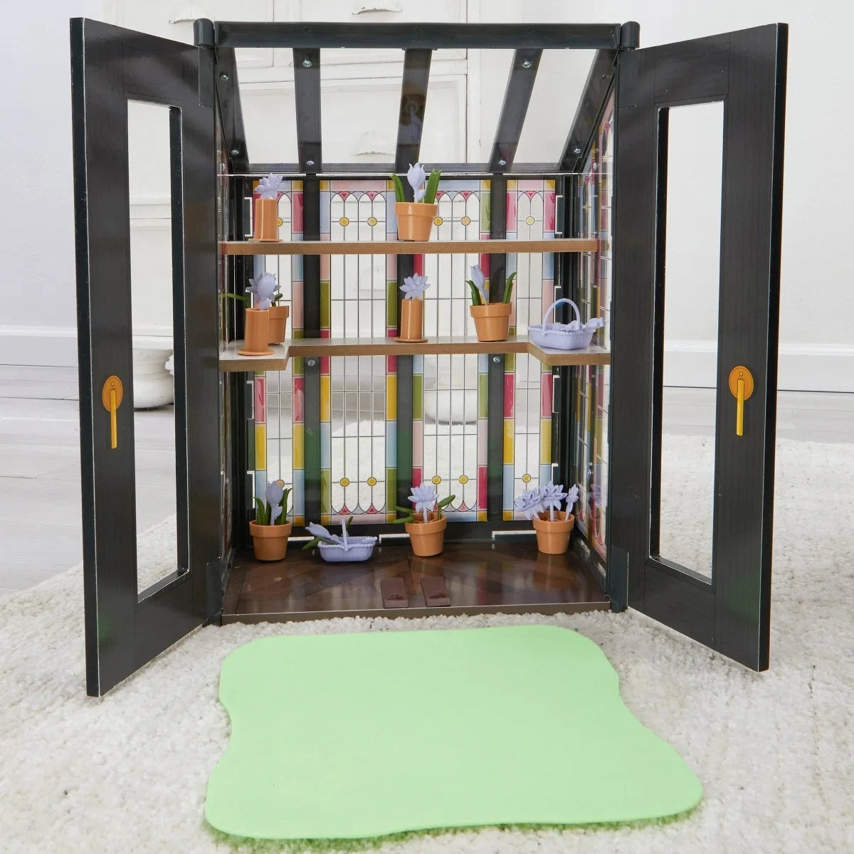 New Kidkraft Lakeview Villa Wooden 59" Dollhouse & Greenhouse, 13 Play Pls 20656