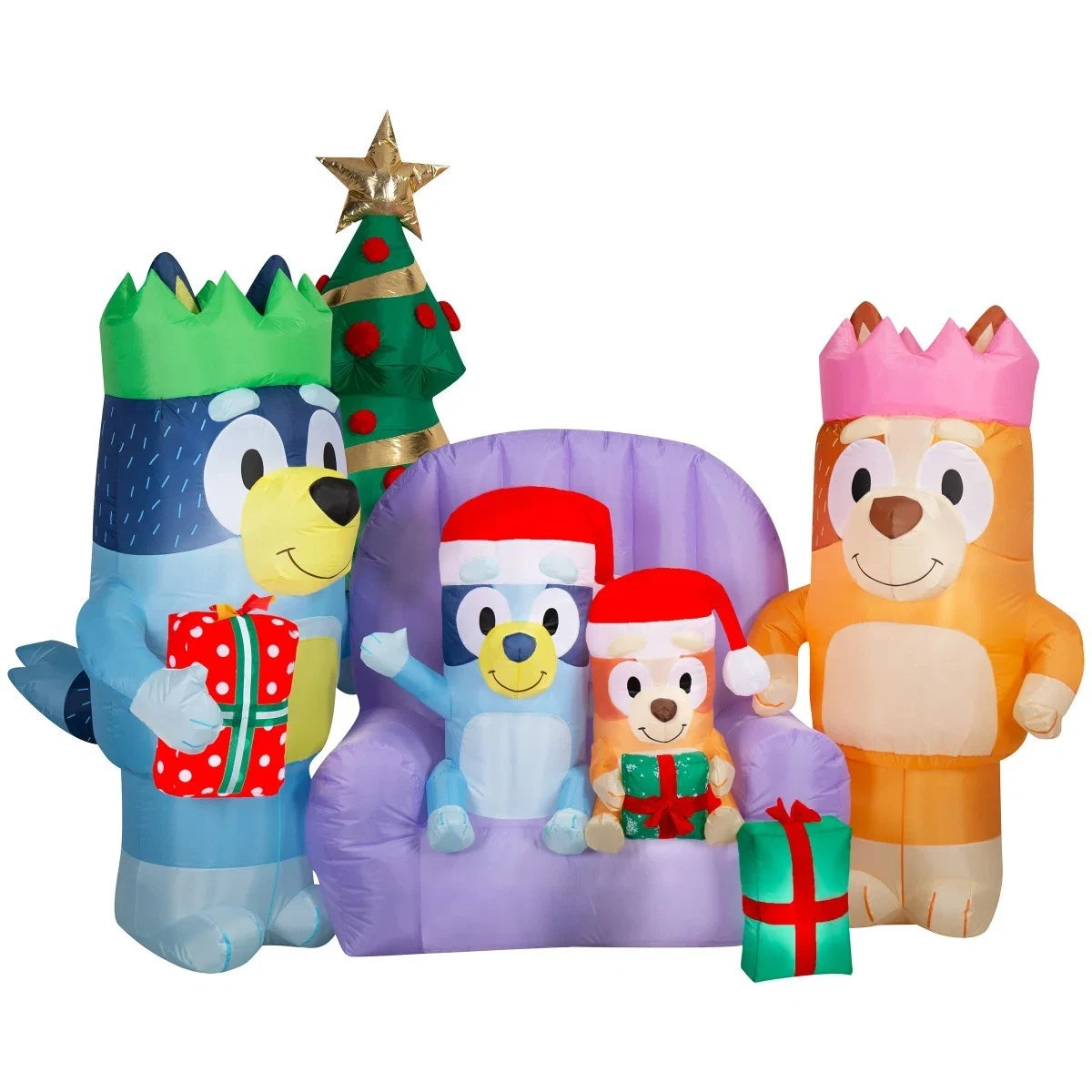 New 6.6’ Bluey Family 8 LED Lights Christmas Inflatable, 1851504 Gemmy Airblown®