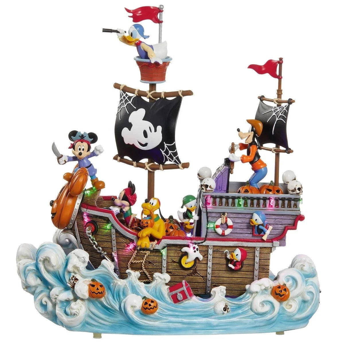 Disney Halloween Animated Pirate Ship with Lights and Music, Whole Gang Aboard