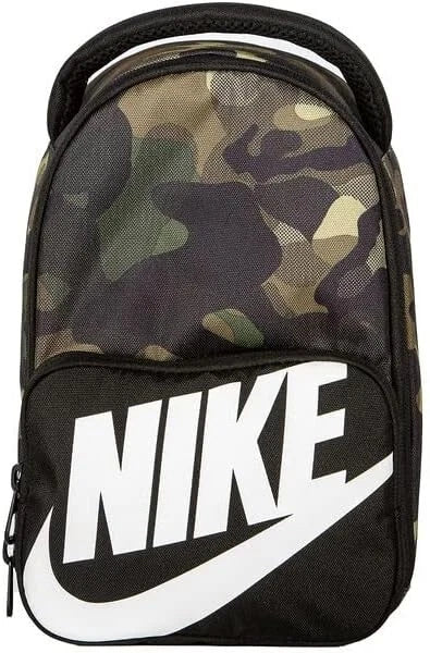 Nike Classic Fuel Pack Insulated Lunch Bag W/ID Window, 9A2901 E1X BlkGreen Camo