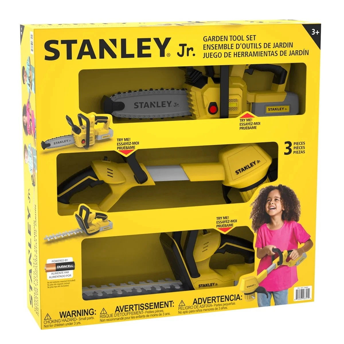 Brand New Stanley Jr. Garden Tool Set, SGH055-SY Chainsaw, Hedge, & Weed Trimmer