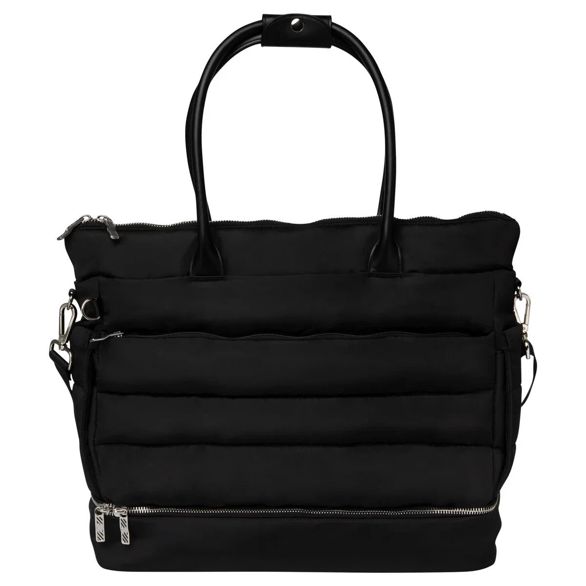 New iPack Puffy Fashion Tote Bag, Choice Cream/Black, 17.3"Wx19.3"Lx6.1"H Viral