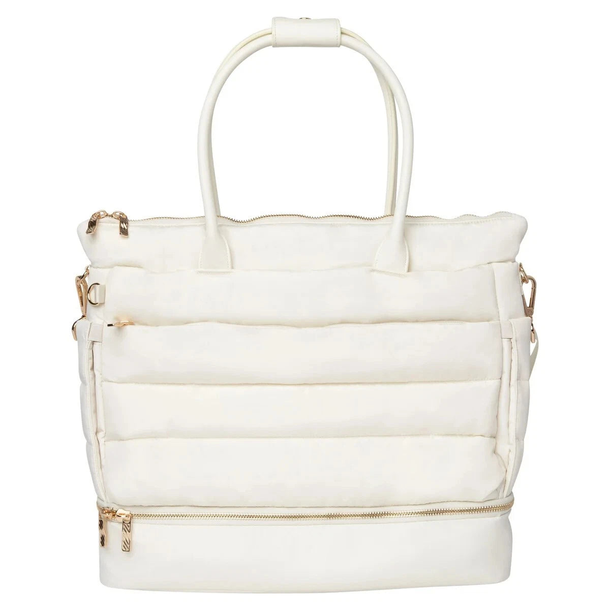 New iPack Puffy Fashion Tote Bag, Choice Cream/Black, 17.3"Wx19.3"Lx6.1"H Viral