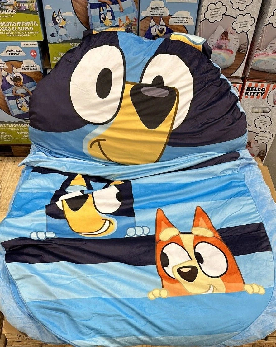 New Kids Floor Lounger Floor Pillow & Chair, Choice Bluey or Spiderman 47"X69"