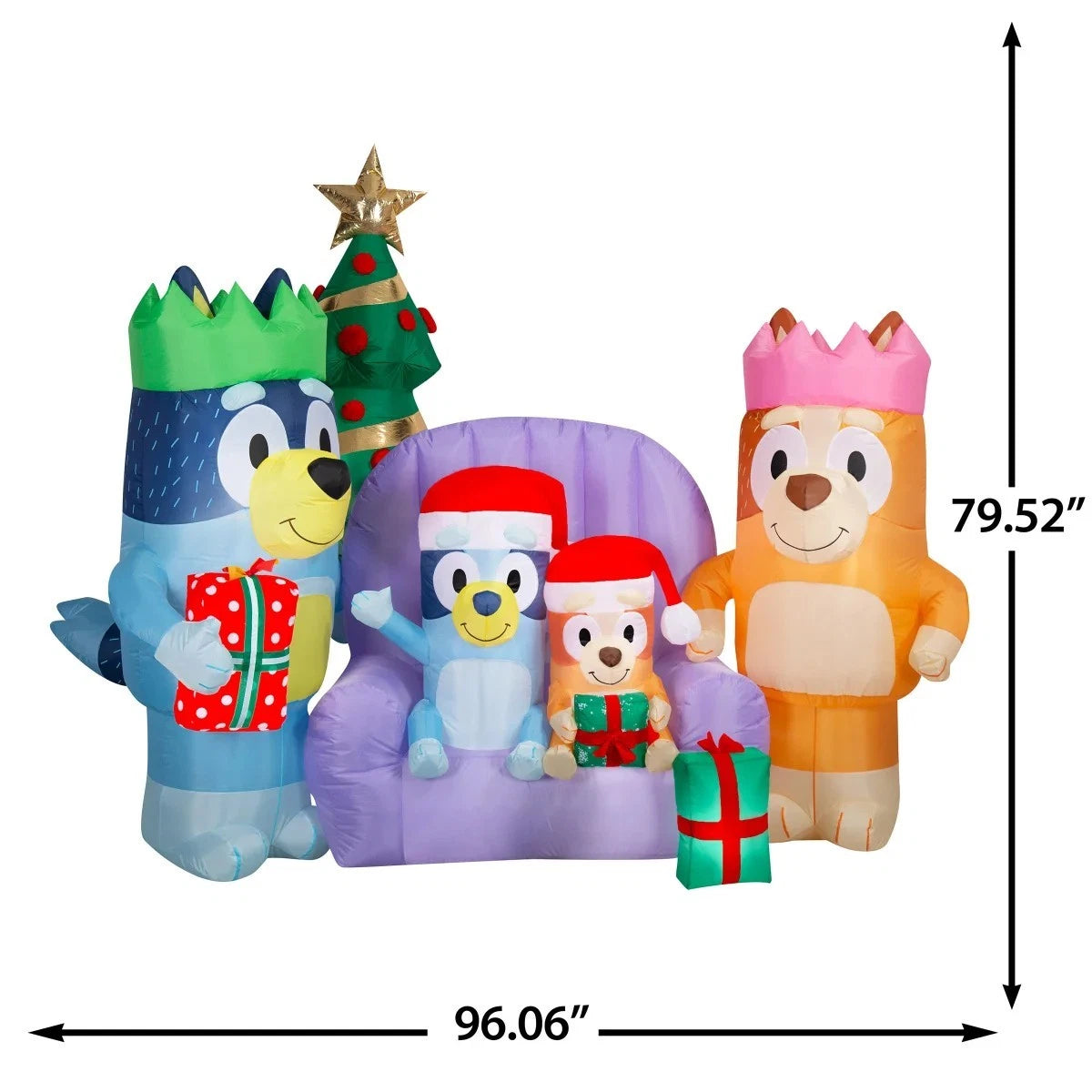 New 6.6’ Bluey Family 8 LED Lights Christmas Inflatable, 1851504 Gemmy Airblown®