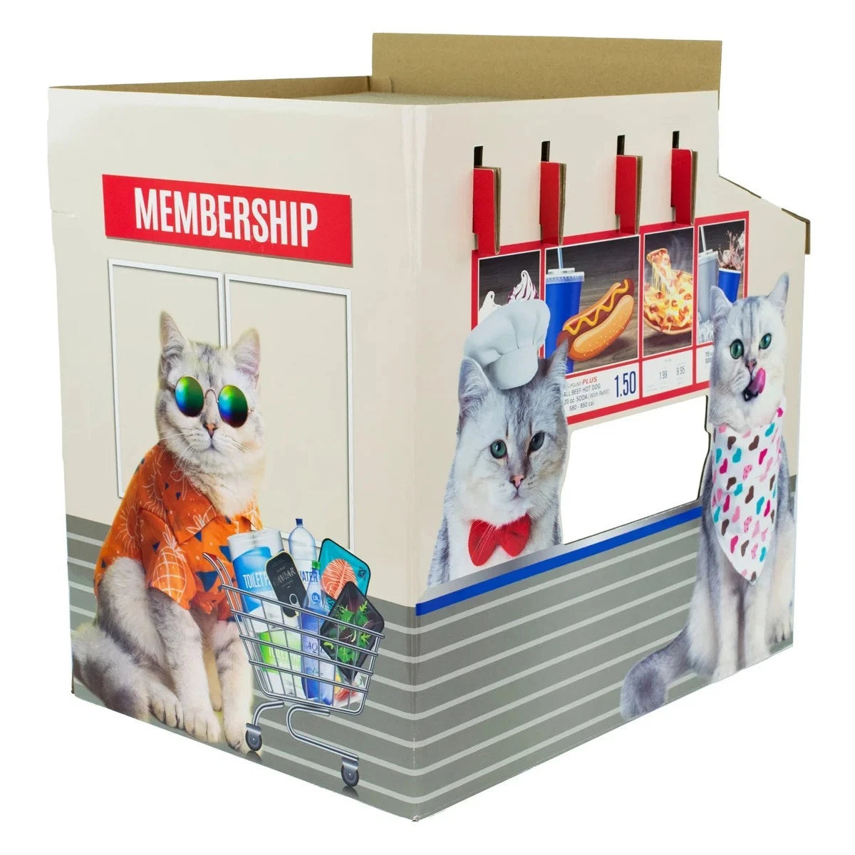 New Viral Warehouse Cat Scratcher, Double Decker House 19"x13"x18.65" 1119187