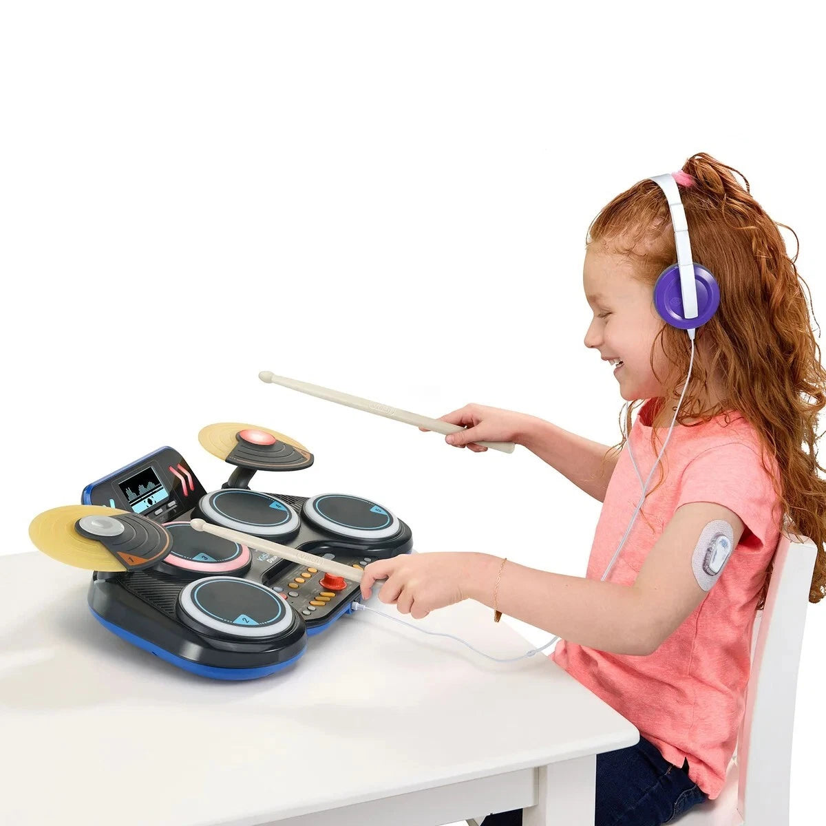 NIB NEW VTech Kidi Star Drum Pad, 80-572600 (30) Music Tracks, Bluetooth, Light