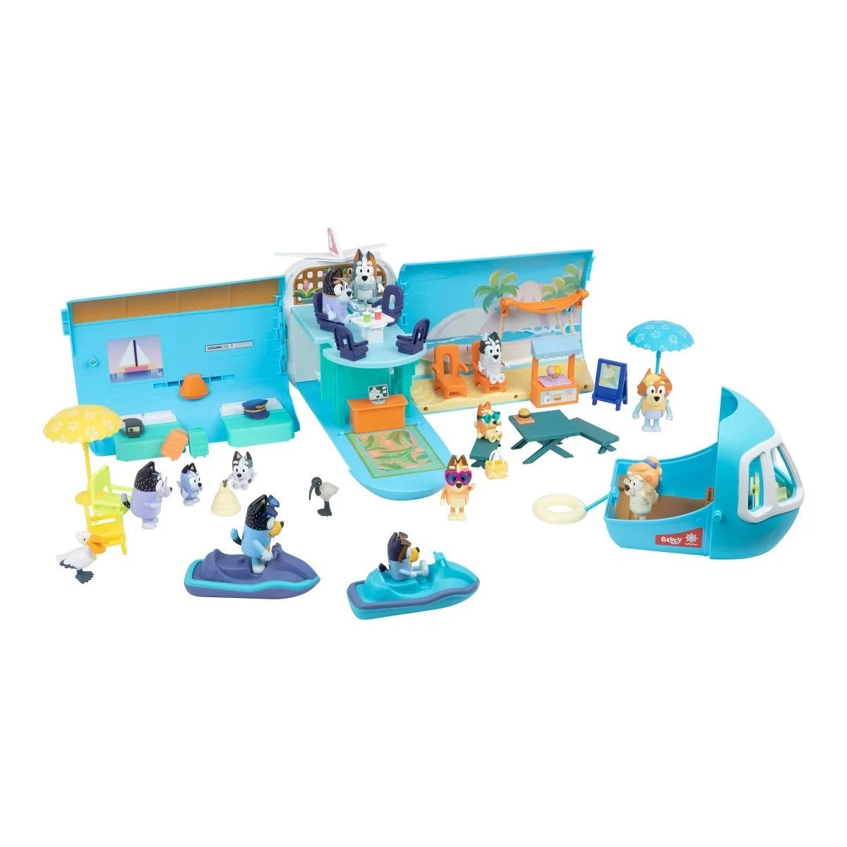 Bluey's 3-IN-1 Transforming Plane Mega Set S13 Ultimate Family Trip Playset, 42p
