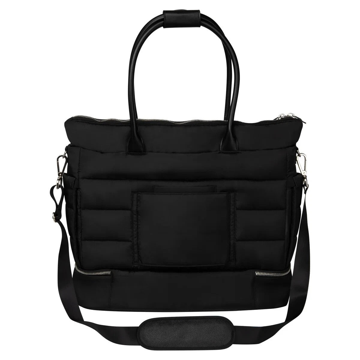 New iPack Puffy Fashion Tote Bag, Choice Cream/Black, 17.3"Wx19.3"Lx6.1"H Viral