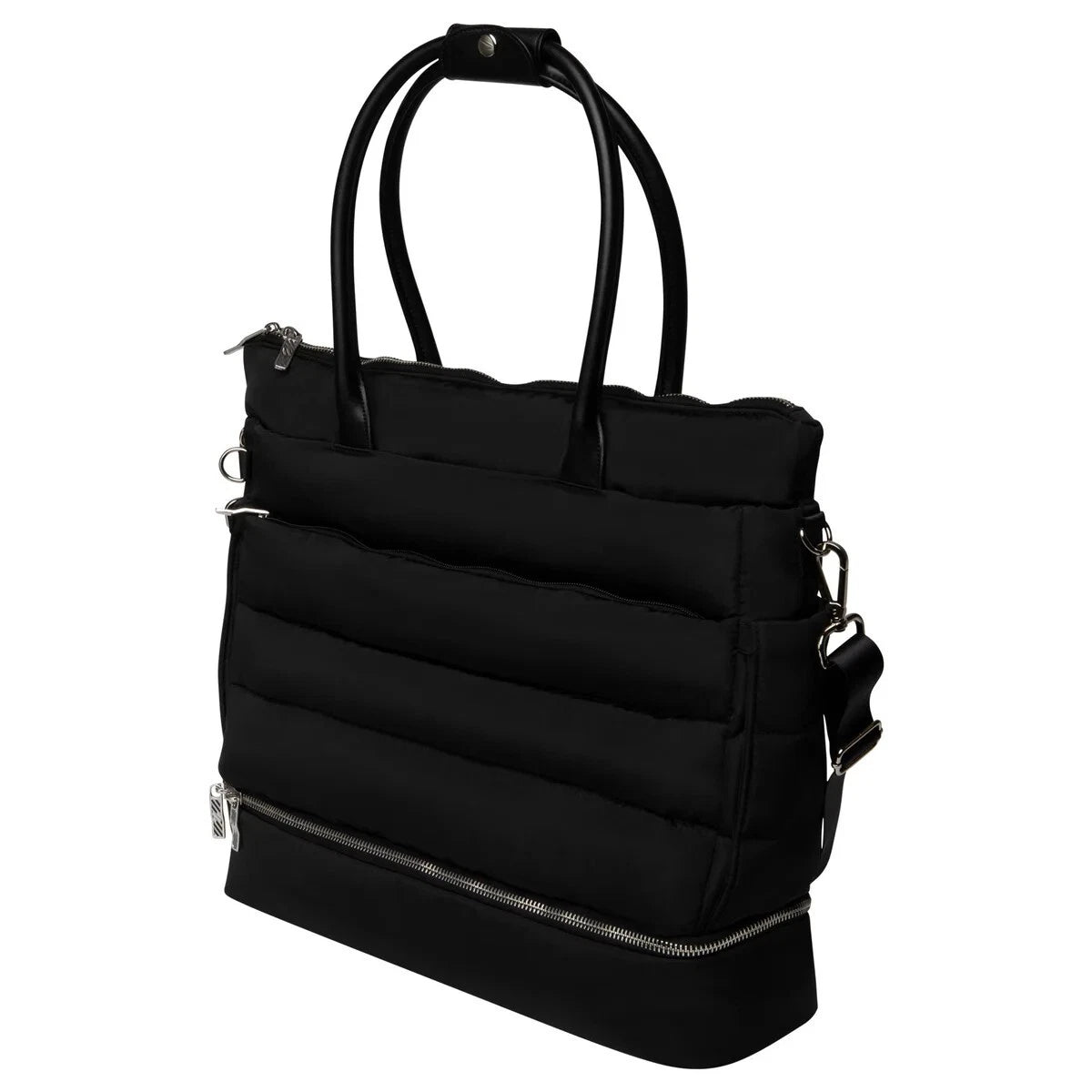 New iPack Puffy Fashion Tote Bag, Choice Cream/Black, 17.3"Wx19.3"Lx6.1"H Viral