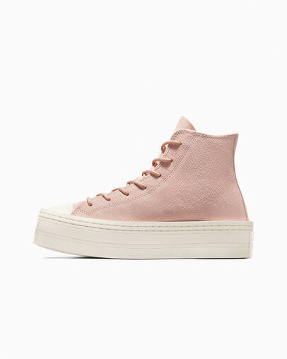 Women's Converse Chuck Taylor All Star Modern Lift Platform Mono Suede Shoe, A04663C Multi Sizes Pink Sage/Pink Sage/Egret