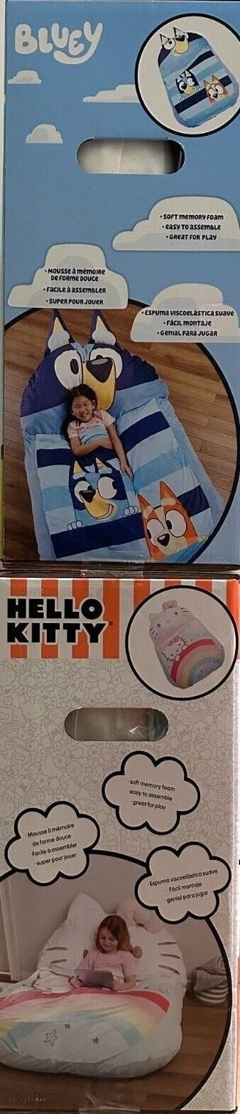 New Kids Floor Lounger Floor Pillow & Chair, Choice Bluey or Spiderman 47"X69"