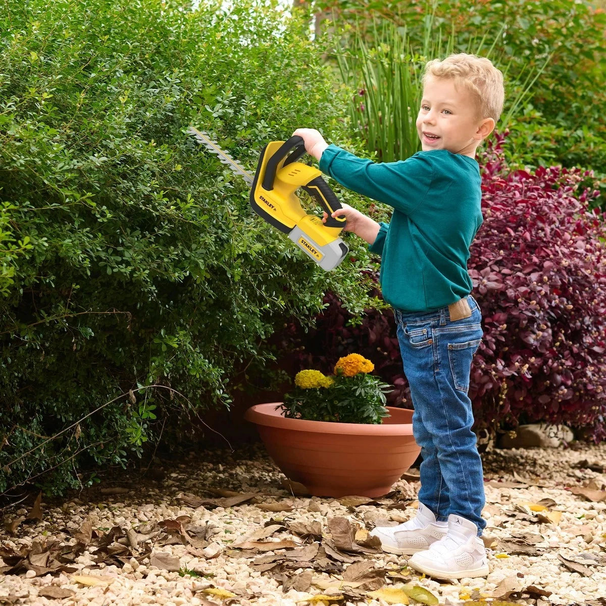 Brand New Stanley Jr. Garden Tool Set, SGH055-SY Chainsaw, Hedge, & Weed Trimmer