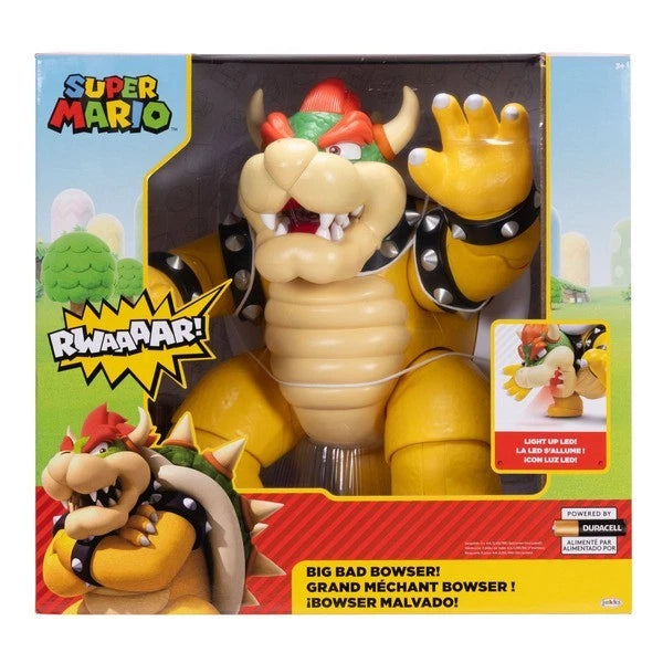 Big Bad 12" Bowser Super Mario Action Figure – Lights Up, Sounds & 13 POA Jakks