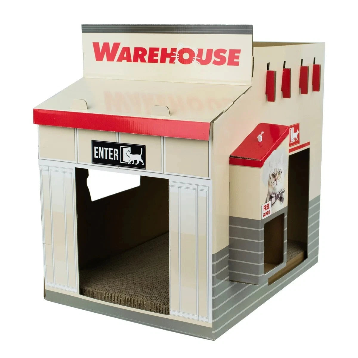 New Viral Warehouse Cat Scratcher, Double Decker House 19"x13"x18.65" 1119187