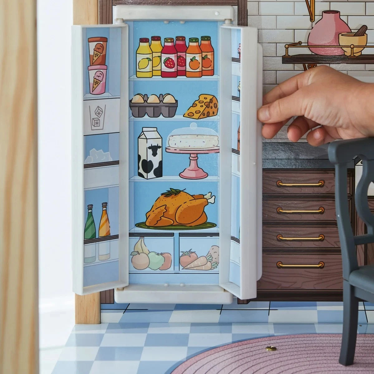 New Kidkraft Lakeview Villa Wooden 59" Dollhouse & Greenhouse, 13 Play Pls 20656