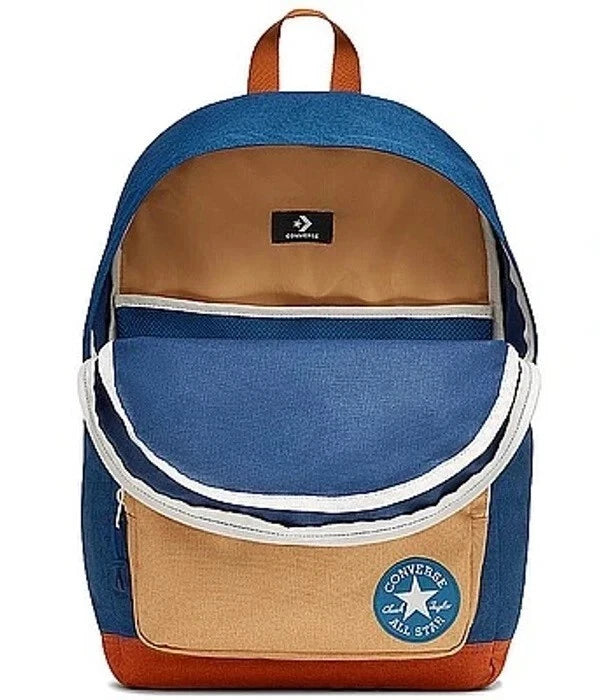 Converse Go 2 Backpack 24 Liter Capacity, 10018975-A01 Beige/Navy Blue/Orange