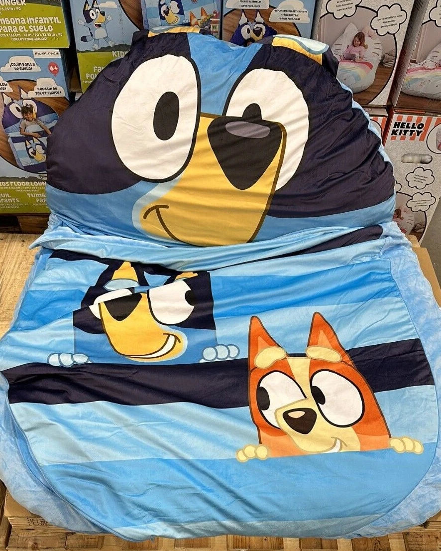 New Kids Floor Lounger Floor Pillow & Chair, Choice Bluey or Spiderman 47"X69"