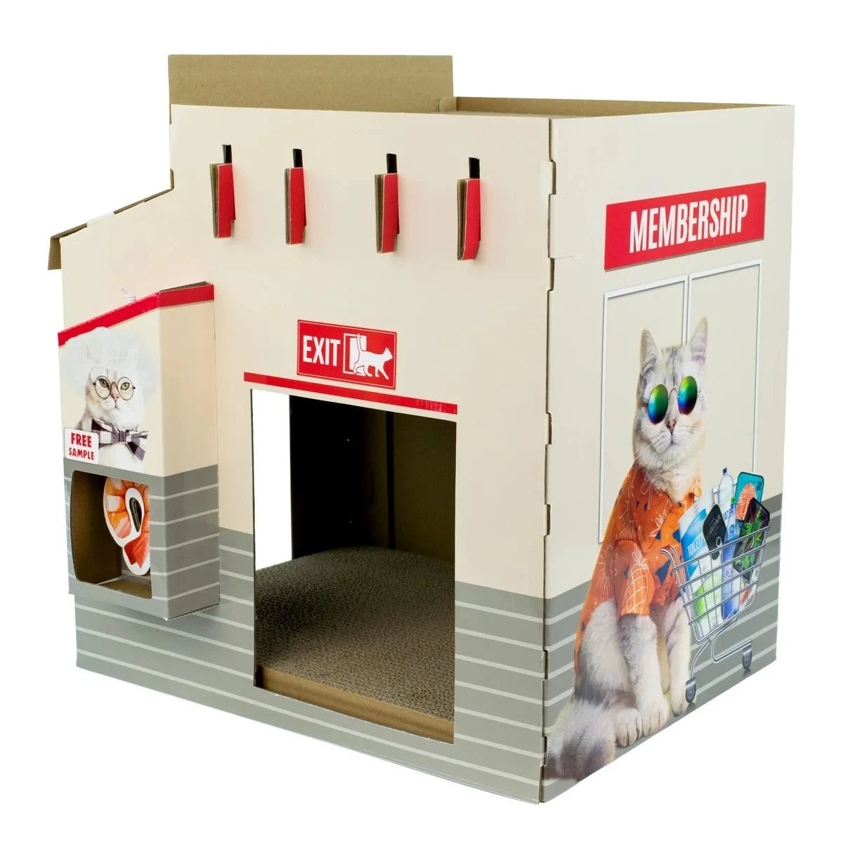 New Viral Warehouse Cat Scratcher, Double Decker House 19"x13"x18.65" 1119187