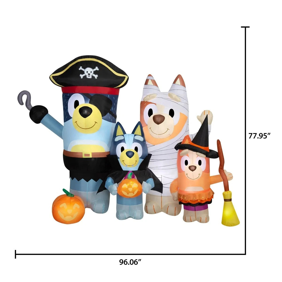 New 6.5’ Bluey Family Scene Halloween Inflatable LED Light Up Decoration,1785105