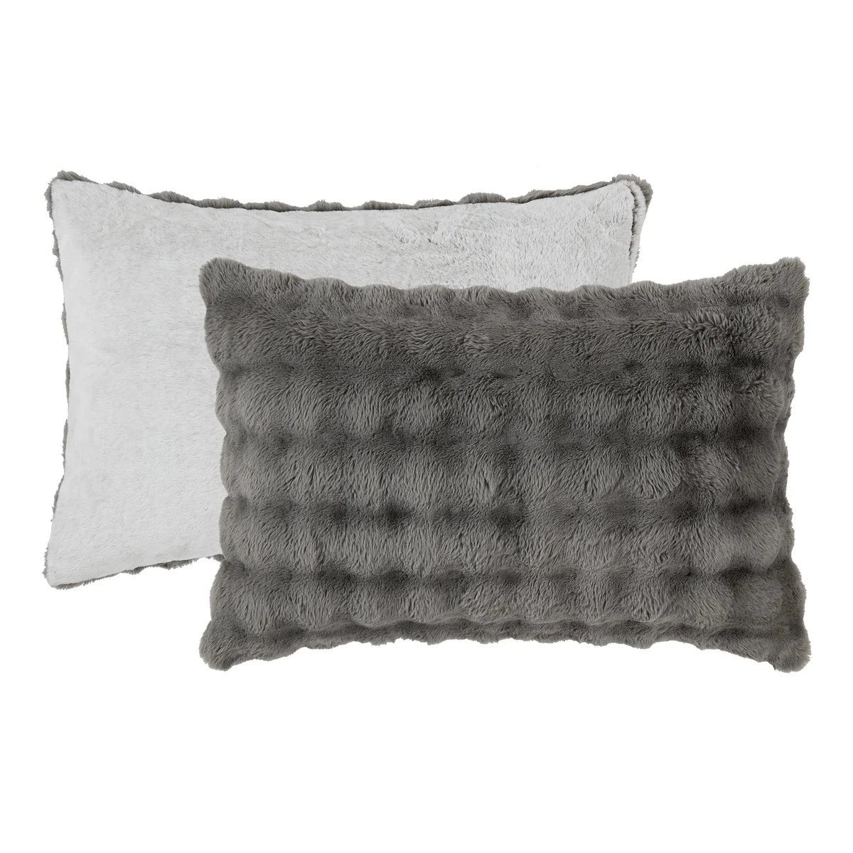Frye Luxury Bubble Faux Fur Comforter 3 Piece King Set, Reversible Choice Colors