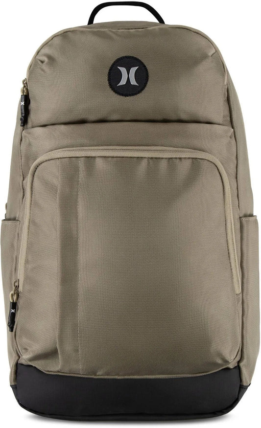 New Hurley Rider Backpack Khaki & Black Laptop & Bottle Pockets, 9A7386-X1T O/S