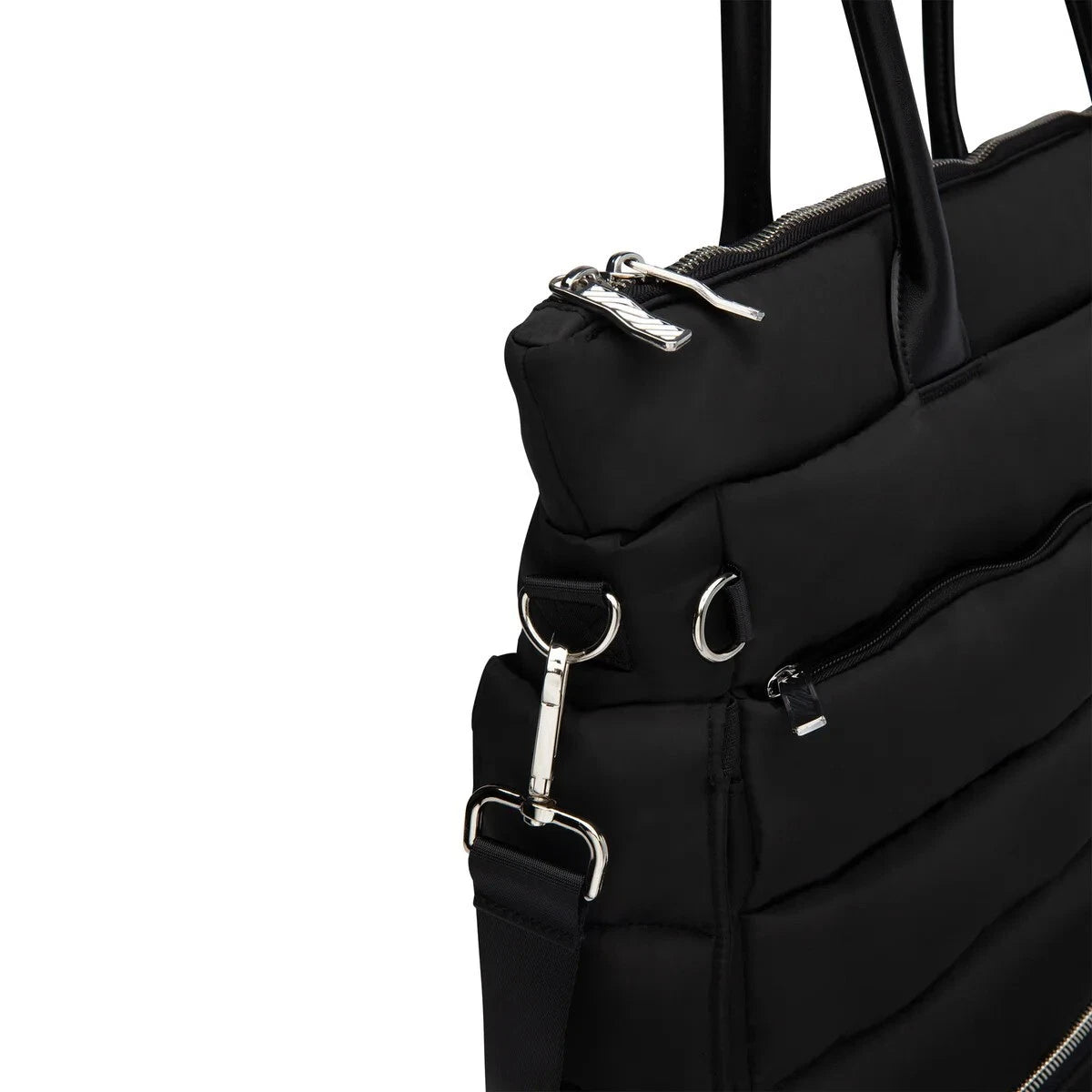 New iPack Puffy Fashion Tote Bag, Choice Cream/Black, 17.3"Wx19.3"Lx6.1"H Viral