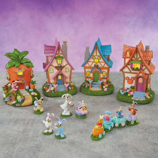 Disney Spring Musical Light-Up Easter Spring Village 13-piece Holiday Set NEW NI