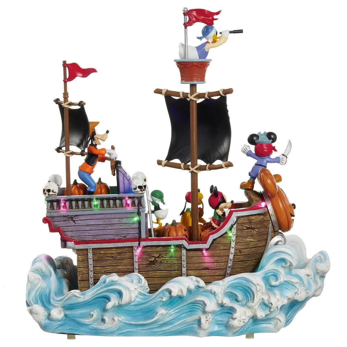 Disney Halloween Animated Pirate Ship with Lights and Music, Whole Gang Aboard