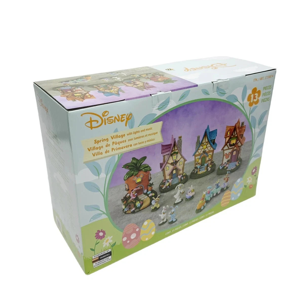 Disney Spring Musical Light-Up Easter Spring Village 13-piece Holiday Set NEW NI