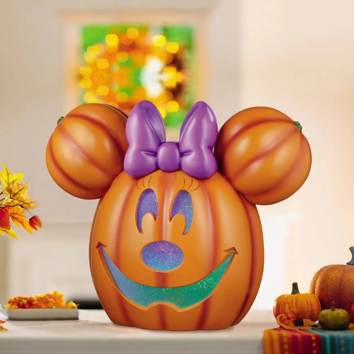 Disney Minnie 20" Pumpkin w/Lights & Music, NM-K23467AA Jack O Lantern Halloween