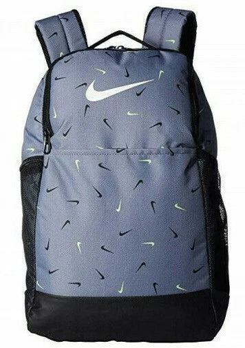 Nike Brasilia All Over Print 2 Medium Backpack, BA6041 065 Cool Grey/Black/White