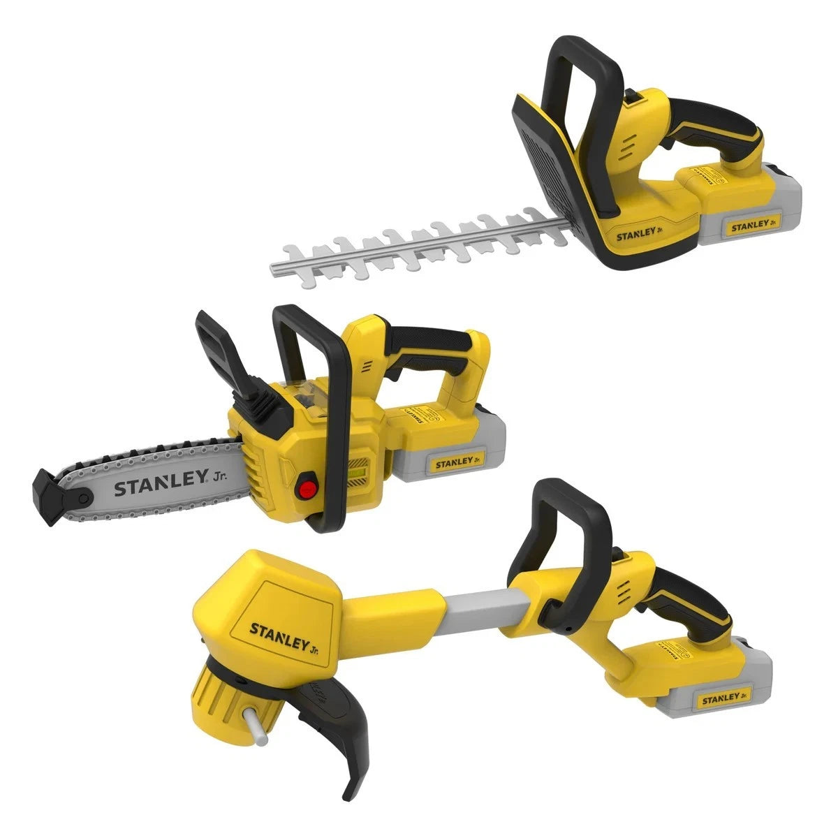 Brand New Stanley Jr. Garden Tool Set, SGH055-SY Chainsaw, Hedge, & Weed Trimmer