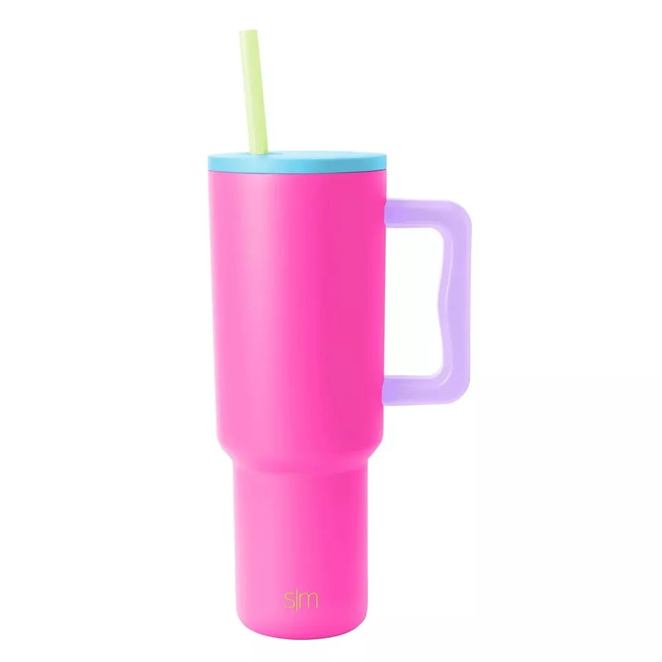 Simple Modern Trek Tumbler W/Handle & Straw, 40oz Choice Green/Black/Pink/White