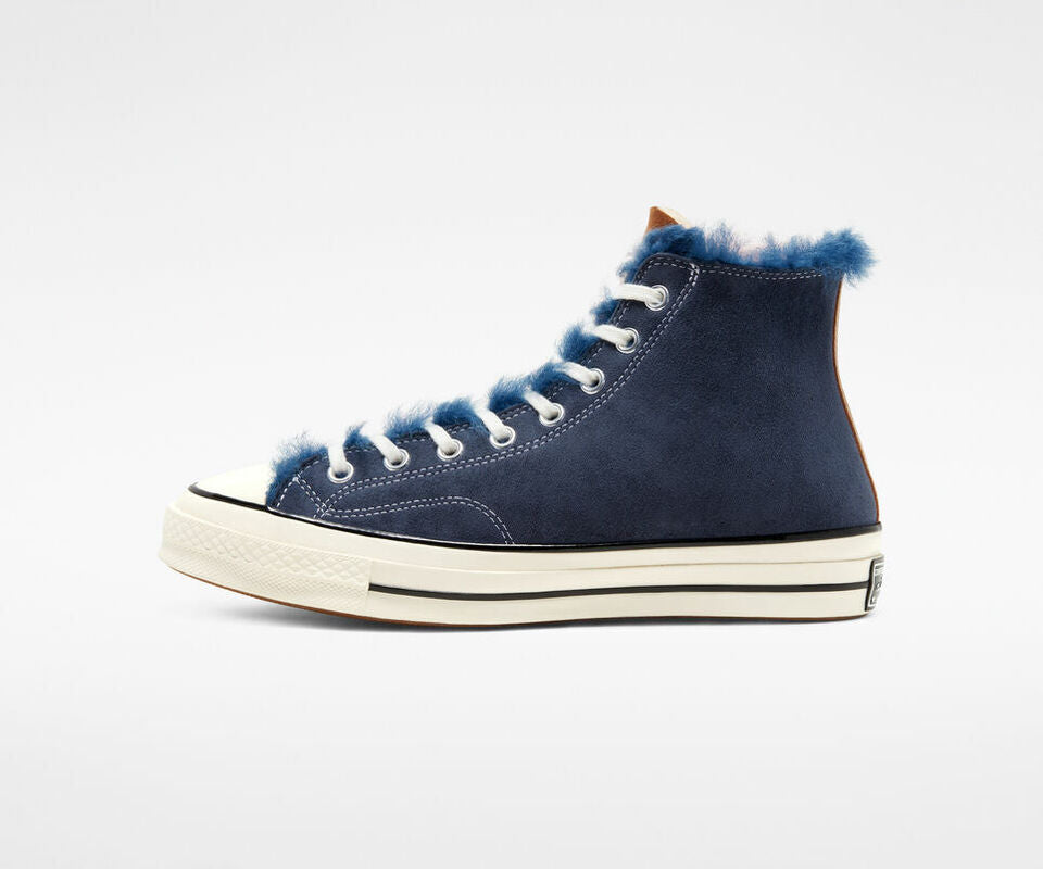 Converse Chuck 70 Genuine Shearling Lined Sneaker, 166319C Sizes Navy Blue/BPink