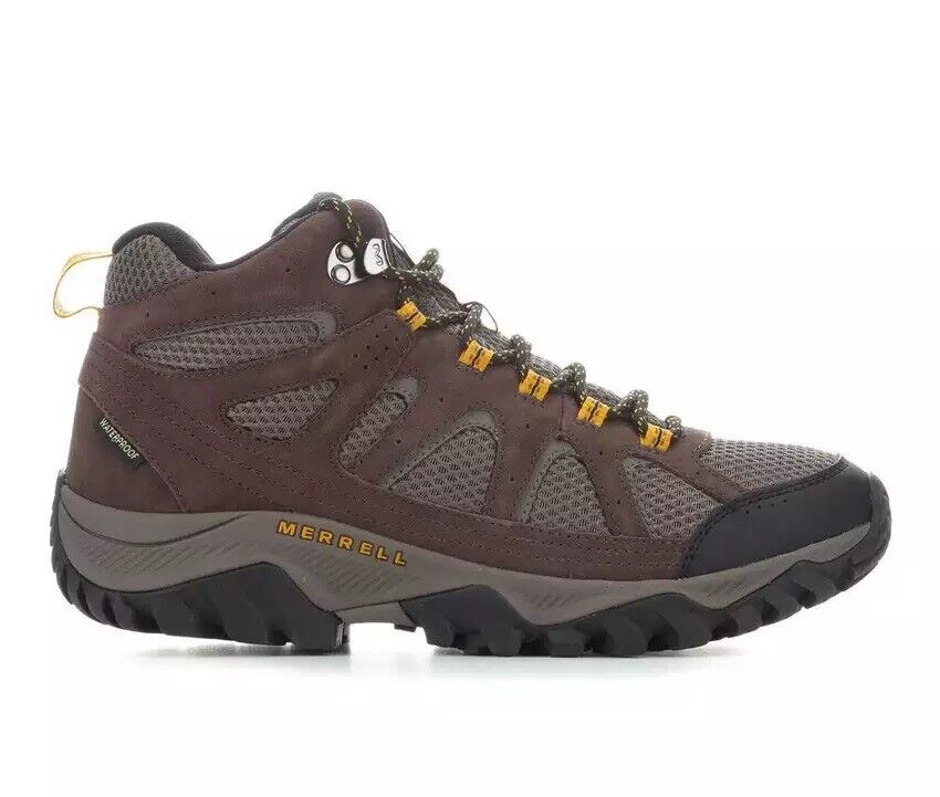 Men's Merrell Oakcreek Mid Waterproof Hiking Boots, J036401 Multi Sizes Espresso